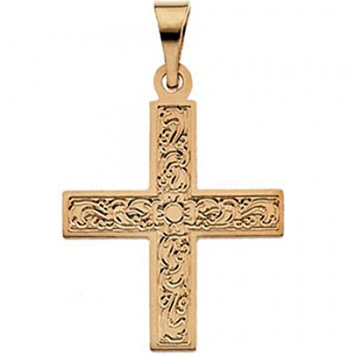 14k Yellow Gold Greek Cross Pendant - 15.50mm X 14.00mm