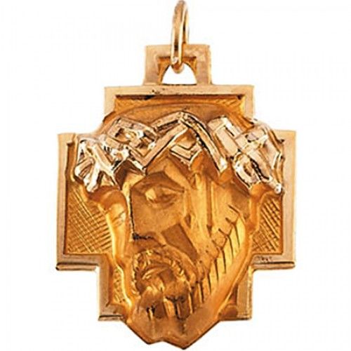 New 14k Yellow Gold Cross Pendant - 18.00 X 16.00 Mm