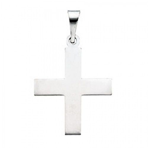 14k White Gold Quiet Greek Cross Pendant