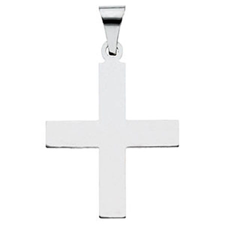 14k White Gold Greek Cross Pendant - 20.50 X 18.00 Mm