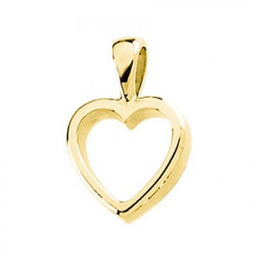 New 14k Yellow Gold Cutout Heart Pendant - 15 X 17mm