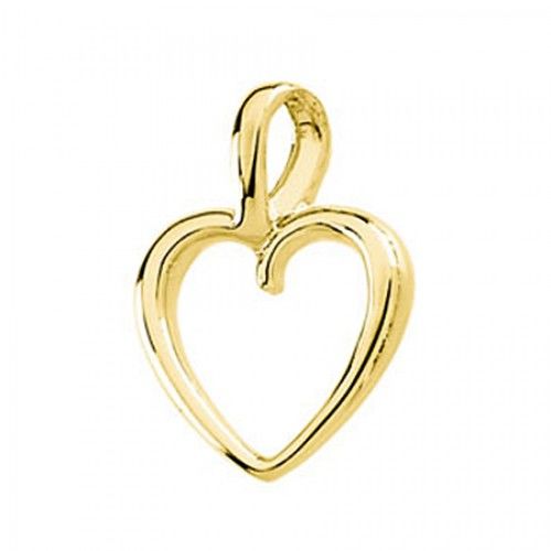 New 14k Yellow Gold Heart Pendant - 12 X 17mm
