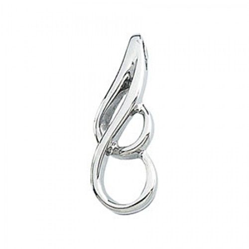14k White Gold Fashion Pendant 22.00 X 08.00mm New