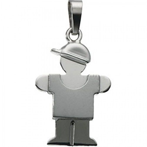 Classy Boy Pendant in 14k White Gold