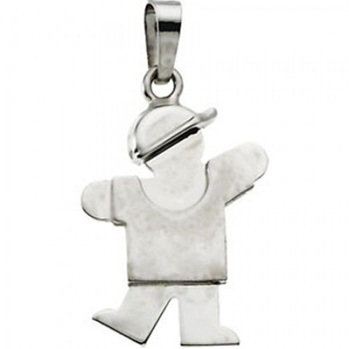 Divine Boy Pendant in 14k White Gold