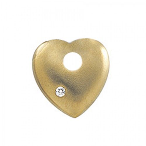 New 14k Yellow Gold Diamond Heart Pendant - .03 Ct