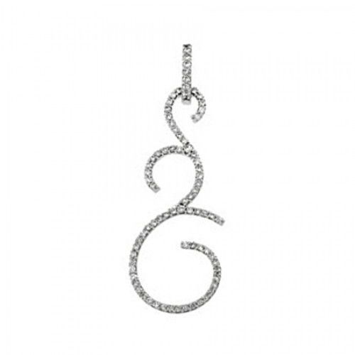 New 14k White Gold Diamond Pendant - 7/8 Cttw
