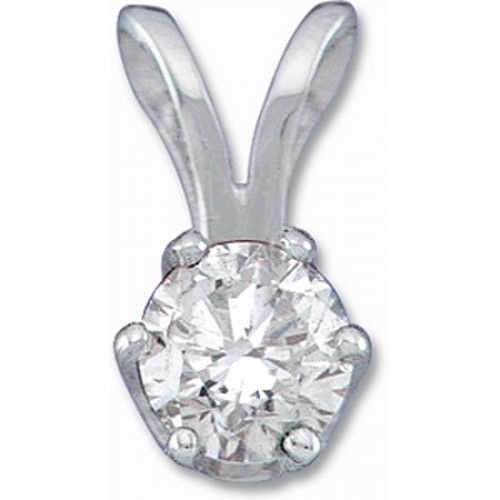 New 14k White Gold Diamond Pendant - 1/4 Cttw