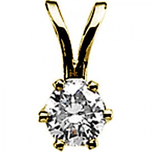 New 14k Yellow Gold Diamond Pendant - 1/2 Cttw