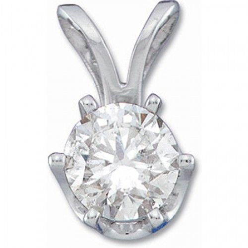 New 14k White Gold Diamond Pendant - 1/2 Cttw