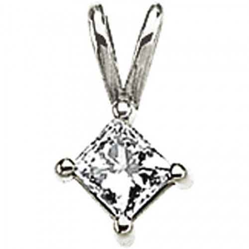 New 14k White Gold Diamond Pendant - 1/4 Ct