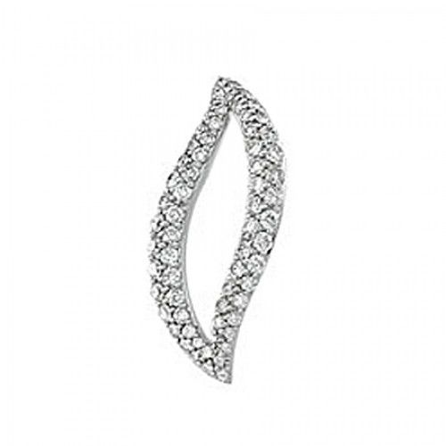New 14k White Gold Diamond Pendant - 1 Cttw