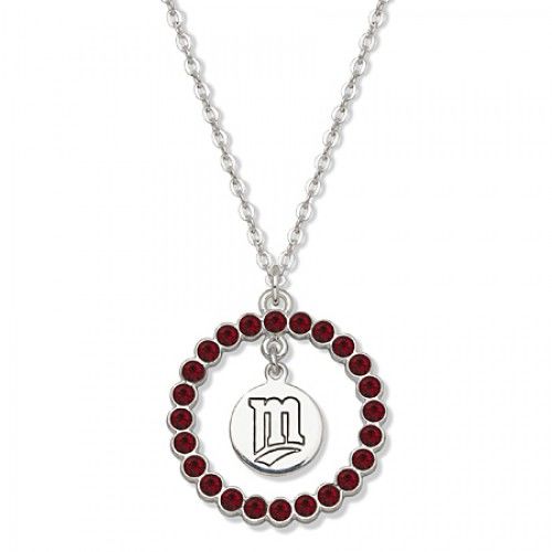 Mlb Minnesota Twins Necklace W/ Red Crystal Wreath