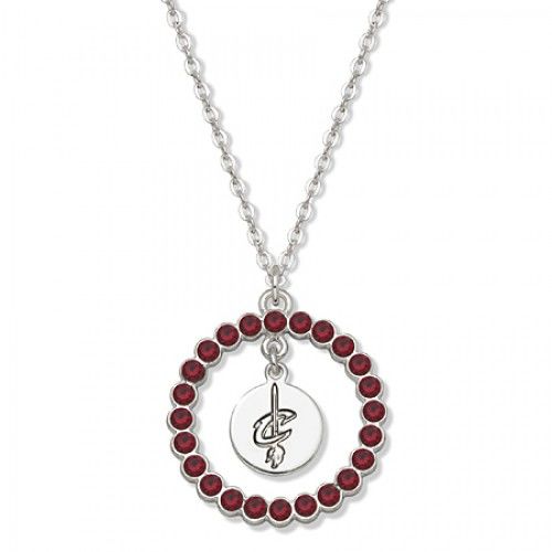 Nba Cleveland Cavaliers Necklace W/ Red Crystal Wreath