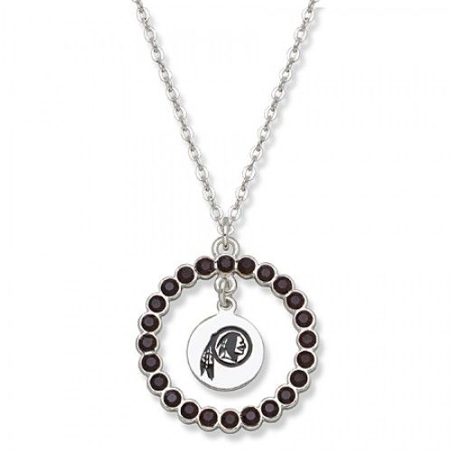 Nfl Washington Redskins Necklace - Black Crystal Wreath