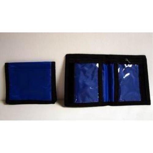 Blue Bi-Fold Velcro Zippered Wallet Case Pack 36