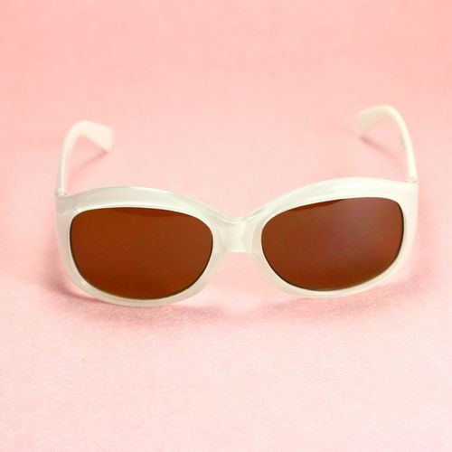 Crystal White UV Protection Sunglasses lady Eyewear