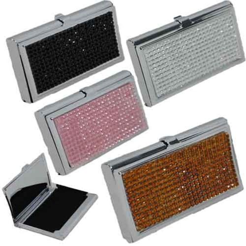 Metal Crystal Like Face Business Card Holder Case Pack 48