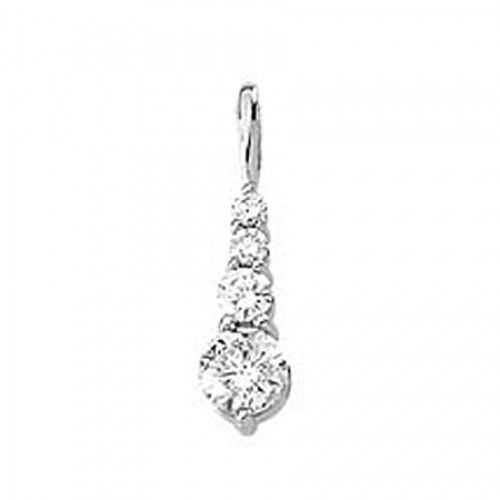 New 14k White Gold Diamond Journey Pendant - 1 Cttw