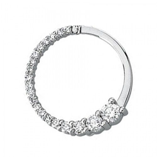 New 14k White Gold Diamond Journey Pendant - 1/2 Ct Tw