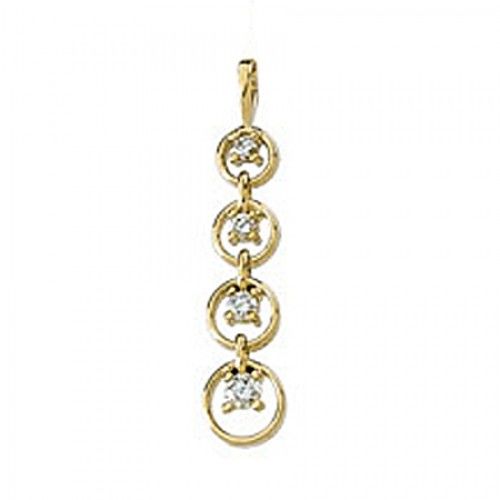 New 14k Yellow Gold Diamond Journey Pendant - 1/4 Cttw