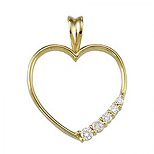 New 14k Yellow Gold Diamond Journey Pendant - 1/5 Cttw