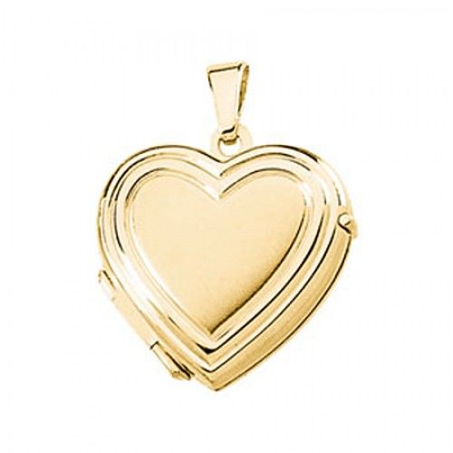 New 14k Yellow Gold Heart Shaped Locket - 17mm