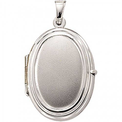 New 14k White Gold Oval Shaped Locket - 22mm