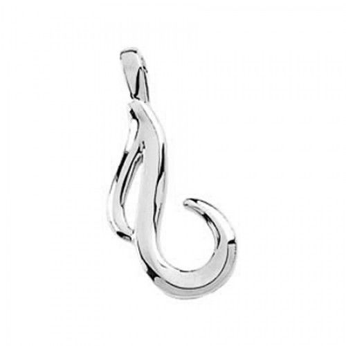 Curved 14k White Gold Freeform Pendant - 2.5 Grams