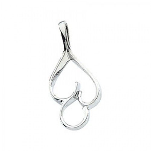 Curved 14k White Gold Freeform Pendant - 2.1 Grams