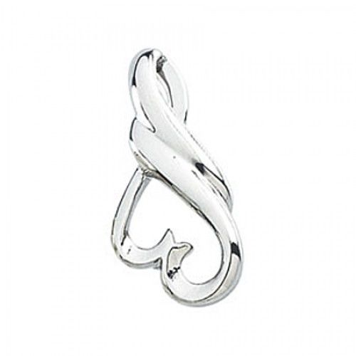 Curved 14k White Gold Freeform Pendant - 1.6 Grams