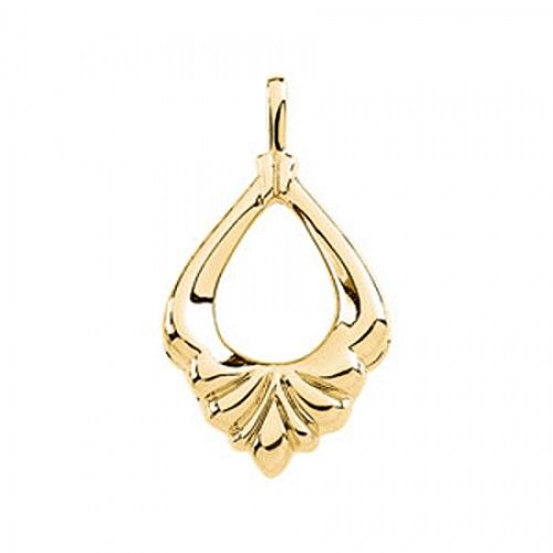 Womans 14k Yellow Gold Freeform Pendant - 5.3 Grams