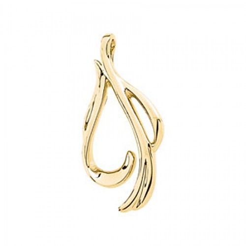 Womans 14k Yellow Gold Freeform Pendant - 3.8 Grams