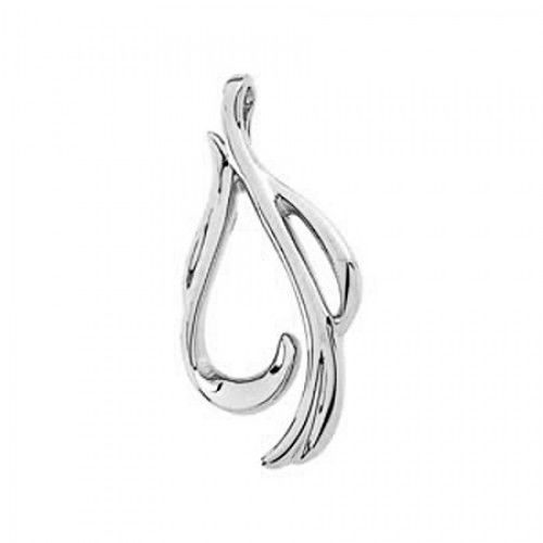 Curved 14k White Gold Freeform Pendant - 3.8 Grams