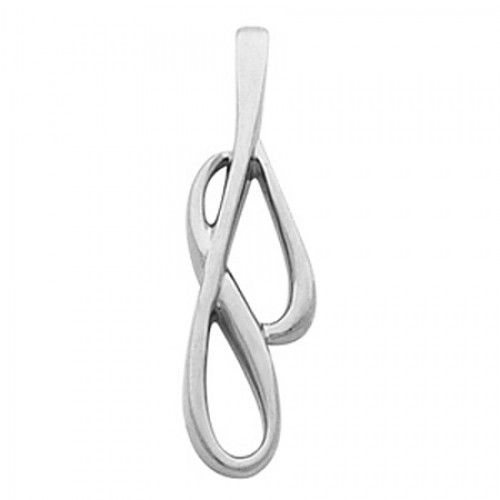 Curved 14k White Gold Free-Form Pendant - 2.8 Grams