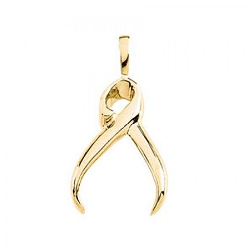 Curved 14k Yellow Gold Freeform Pendant - 2.8 Grams