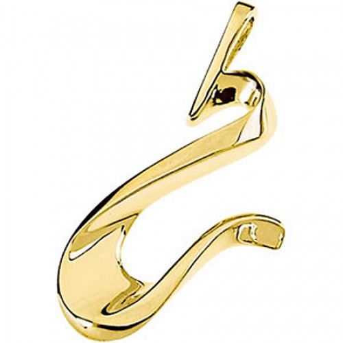 Curved 14k Yellow Gold Freeform Pendant