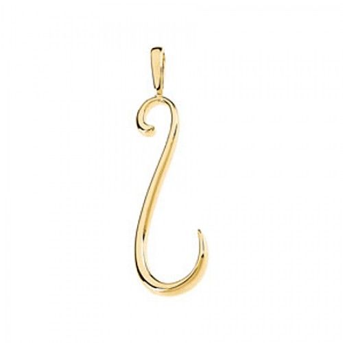 Curved 14k Yellow Gold Freeform Pendant - 2.9 Grams