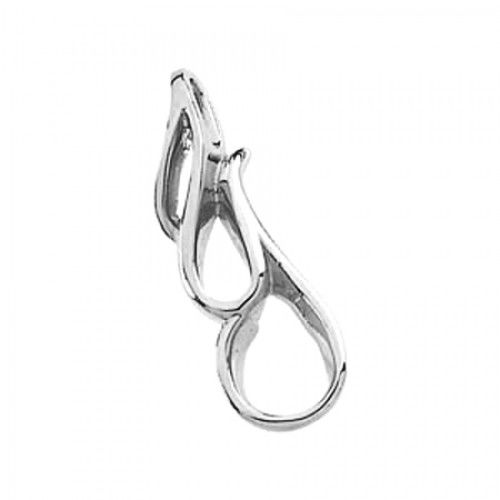 Curved 14k White Gold Freeform Pendant - 2.4 Grams