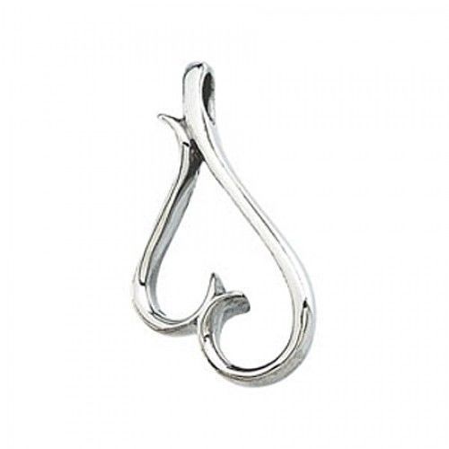 Curved 14k White Gold Freeform Pendant