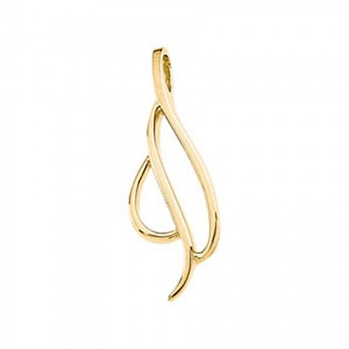 14k Karat Yellow Gold Women'S Freeform Pendant