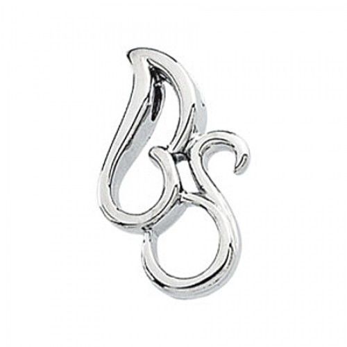 Curved 14k White Gold Freeform Pendant - 2.3 Grams