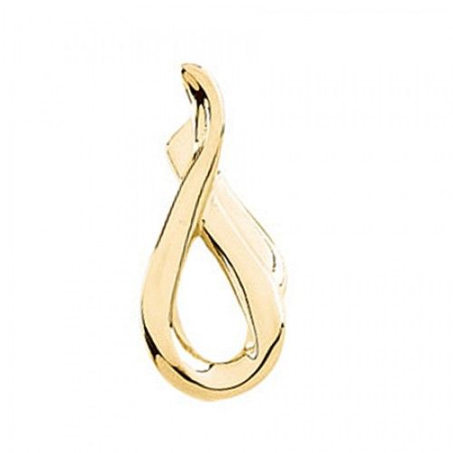 Curved 14k Yellow Gold Freeform Pendant - 4 Grams