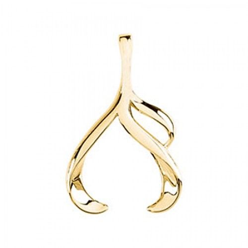 Curved 14k Yellow Gold Freeform Pendant - 2 Grams