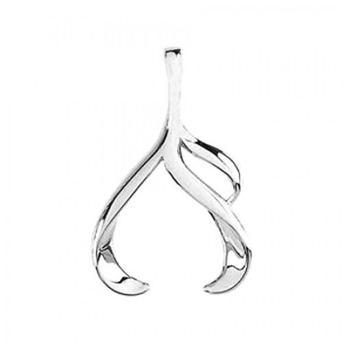 Womans 14k White Gold Freeform Pendant - 2 Grams