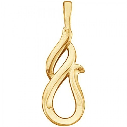Womans 14k Yellow Gold Freeform Pendant - 3.5 Grams