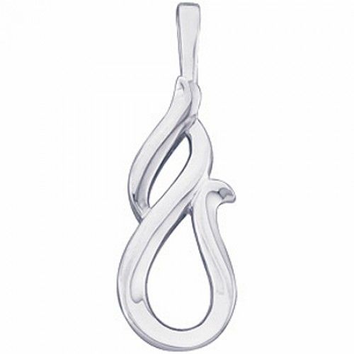 Curved 14k White Gold Freeform Pendant - 3.5 Grams