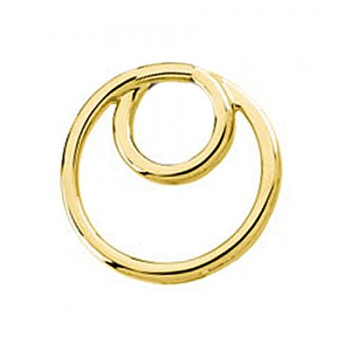 Womans 14k Yellow Gold Circle Pendant - 4.8 Grams