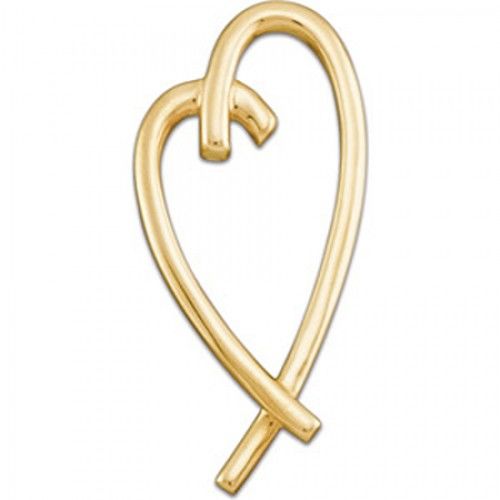 Captivating 14k Yellow Gold Heart Pendant 15mm - Ladies