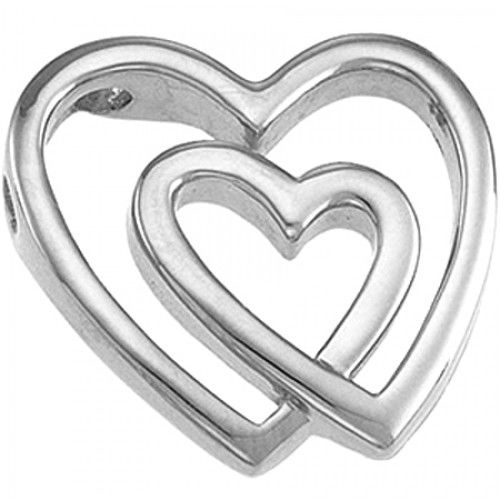 Inviting 14k White Gold Heart Pendant 15mm - Ladies